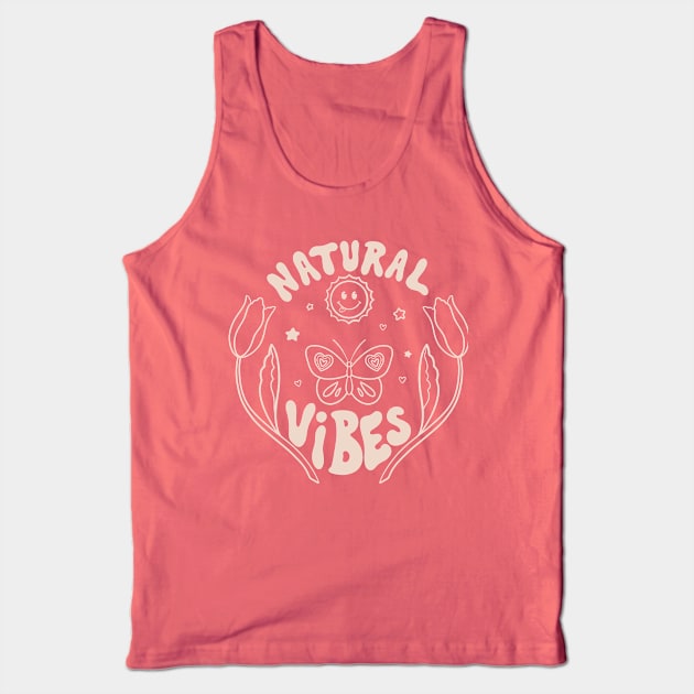 Retro 70s Nature Vibes Sun 2 Tank Top by Trippycollage